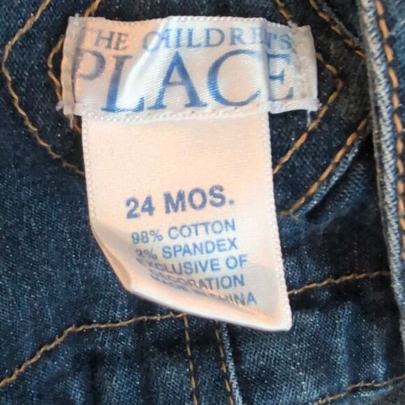 Children's Place Y2K floral embroidered denim overall‎ pants size 24 months - Picture 2 of 6